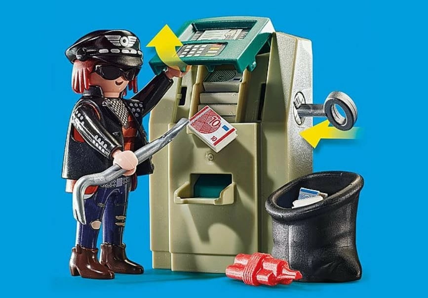 Set lodrash Playmobil City Action 70572, motoçikletë policie me figurina