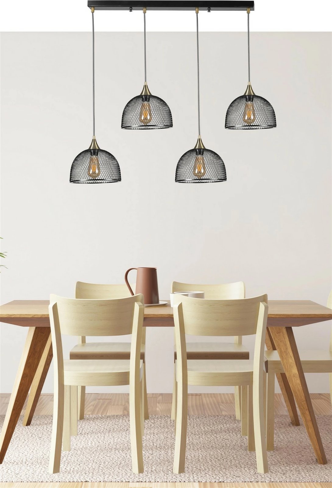 Llambë tavani Opviq Rota, 4 drita, e zezë, varëse