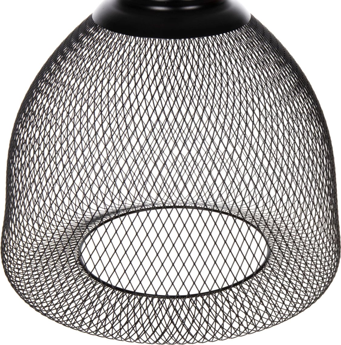 Llampë varëse tavani, rrjetë metali e zezë, kapak në formë zileje, FH4100, Φ32x137H cm Llampë varëse tavani, rrjetë metali e zezë, kapak në formë zileje, FH4100, Φ32x137H cm