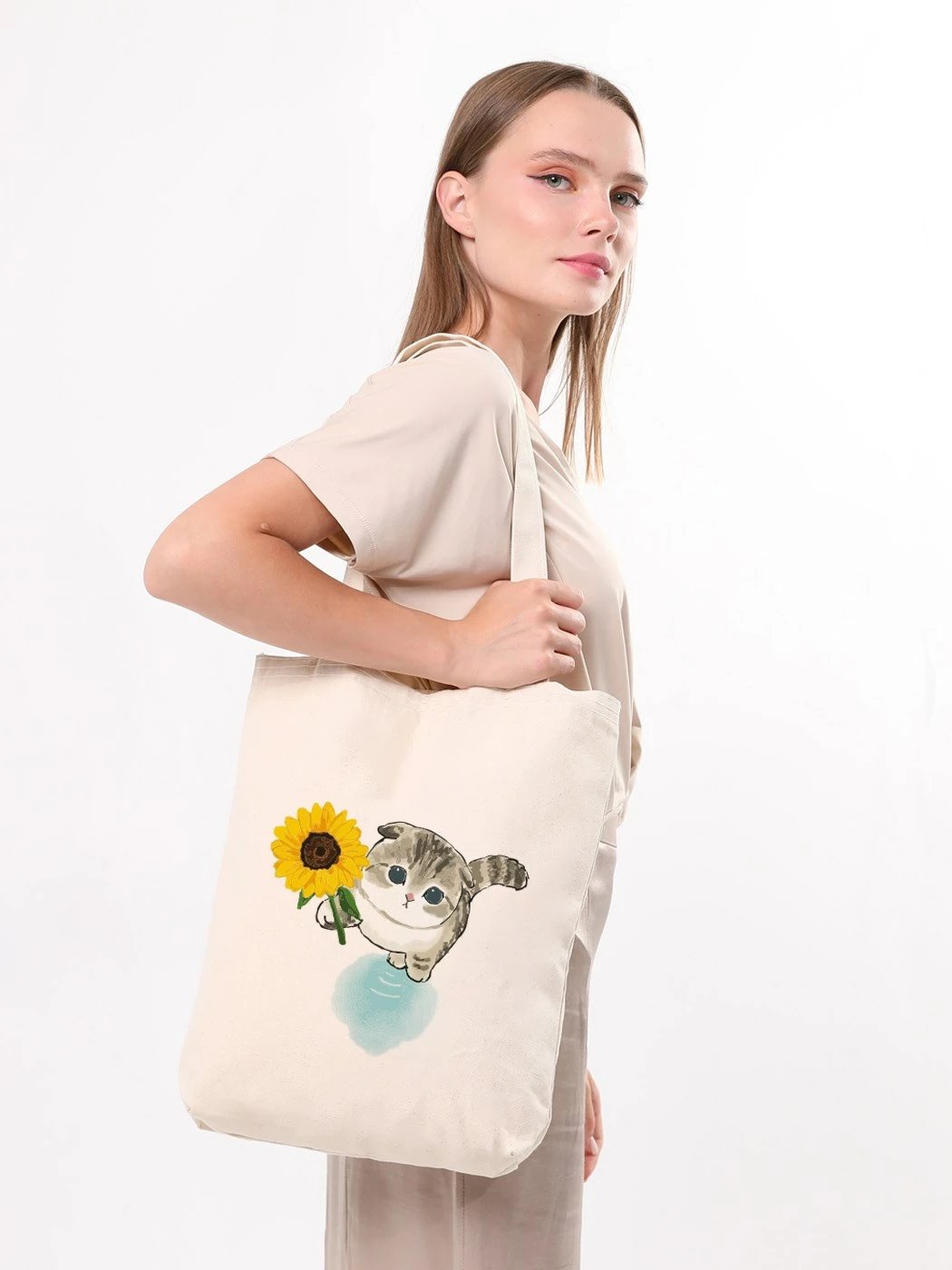 Çantë tote Zoozie Bags, 1614, ngjyrë krem
