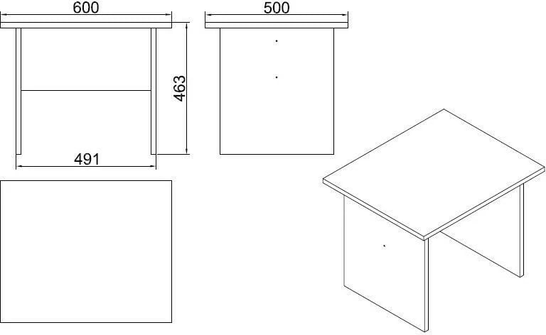 Tavolinë e ulët moderne, ngjyrë e bardhë, Skye Decor, Vo2-W