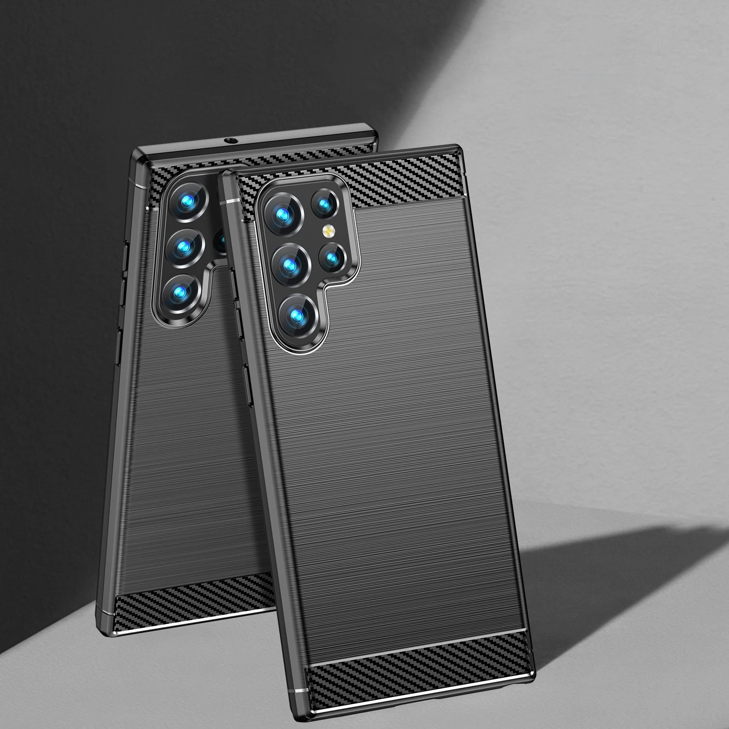 Mbështjellës Hurtel Carbon Case për Samsung Galaxy S23 Ultra, TPU, i zi