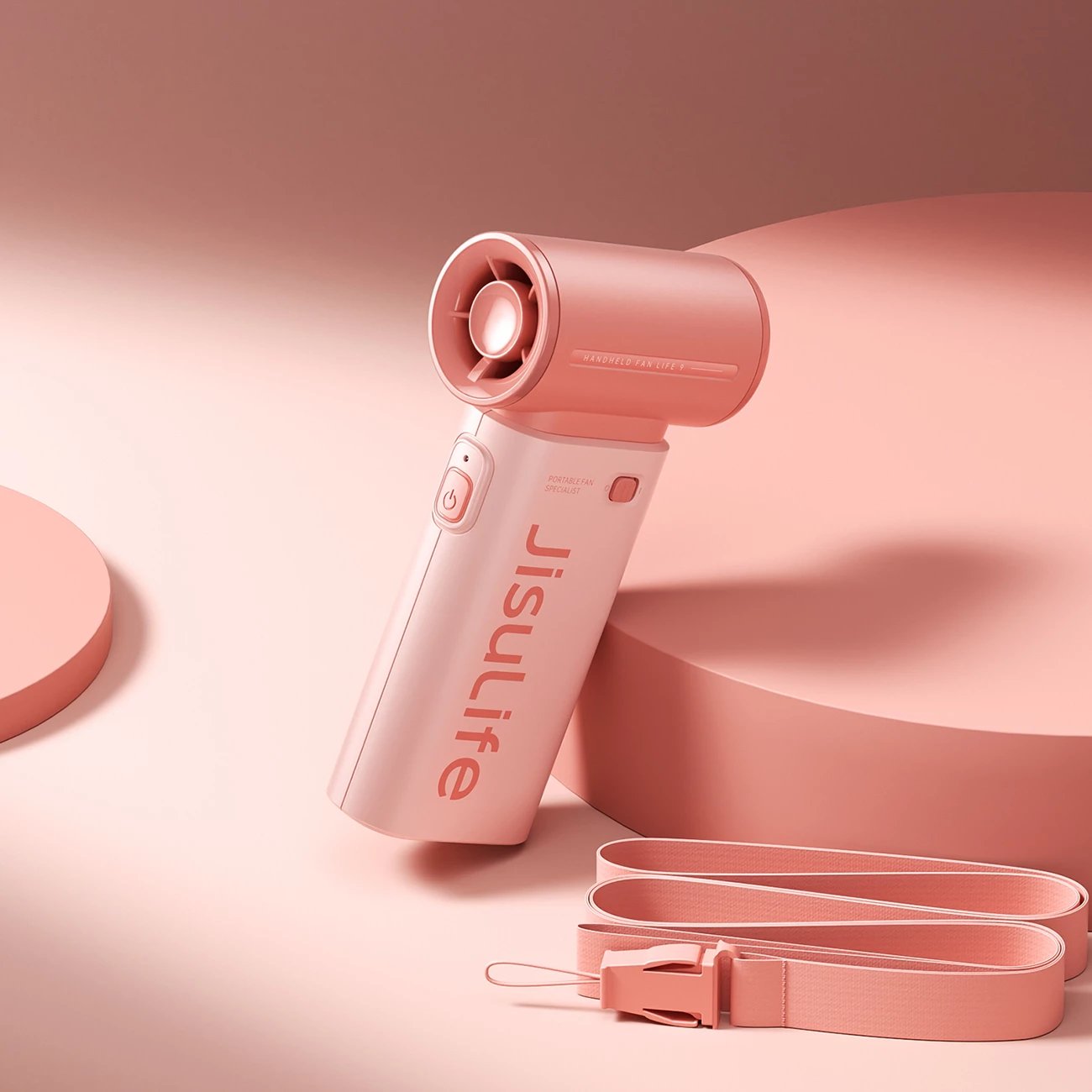 Ventilator dore Jisulife Life9, 5000mAh, USB-C, Rozë