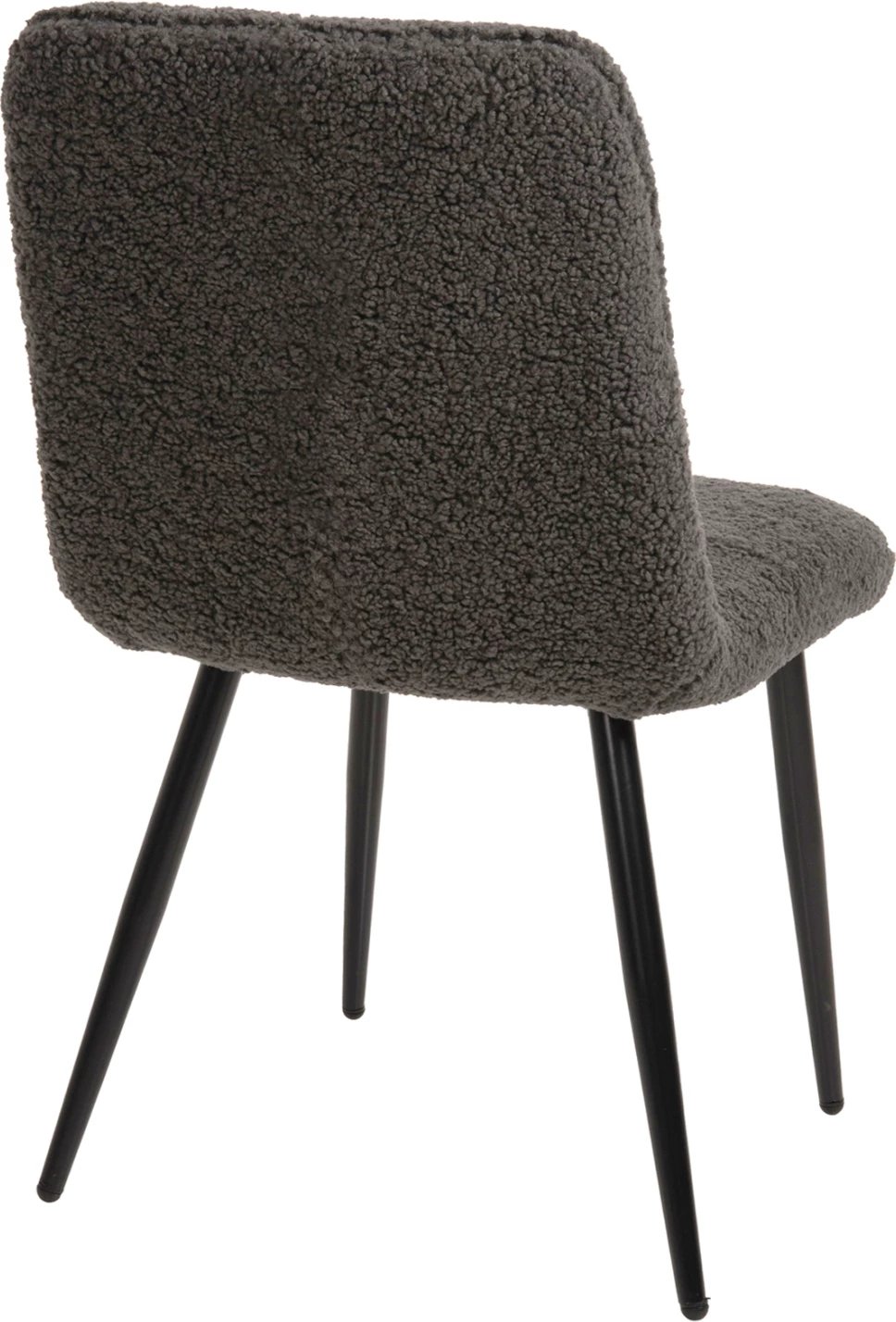 Karrige SHELLY FH8590.01, pëlhurë TEDDY, ngjyrë gri, këmbë metalike të zeza, 48x64x87H cm., set prej 2 copë