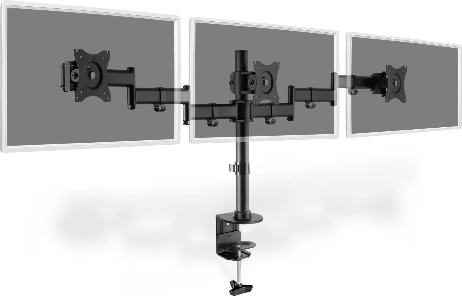 Mbajtës monitorësh Digitus Universal Triple, për 3 monitorë, VESA 100x100 mm, rregullim lartësie, i zi