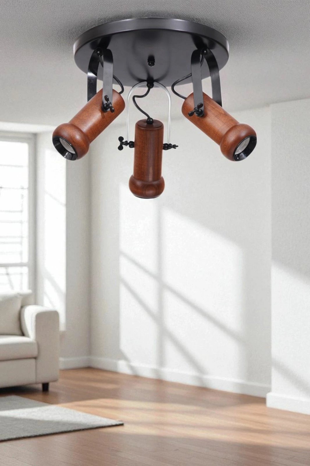 Llambë tavani Opviq, metal e dru, 3 drita, 8999-3