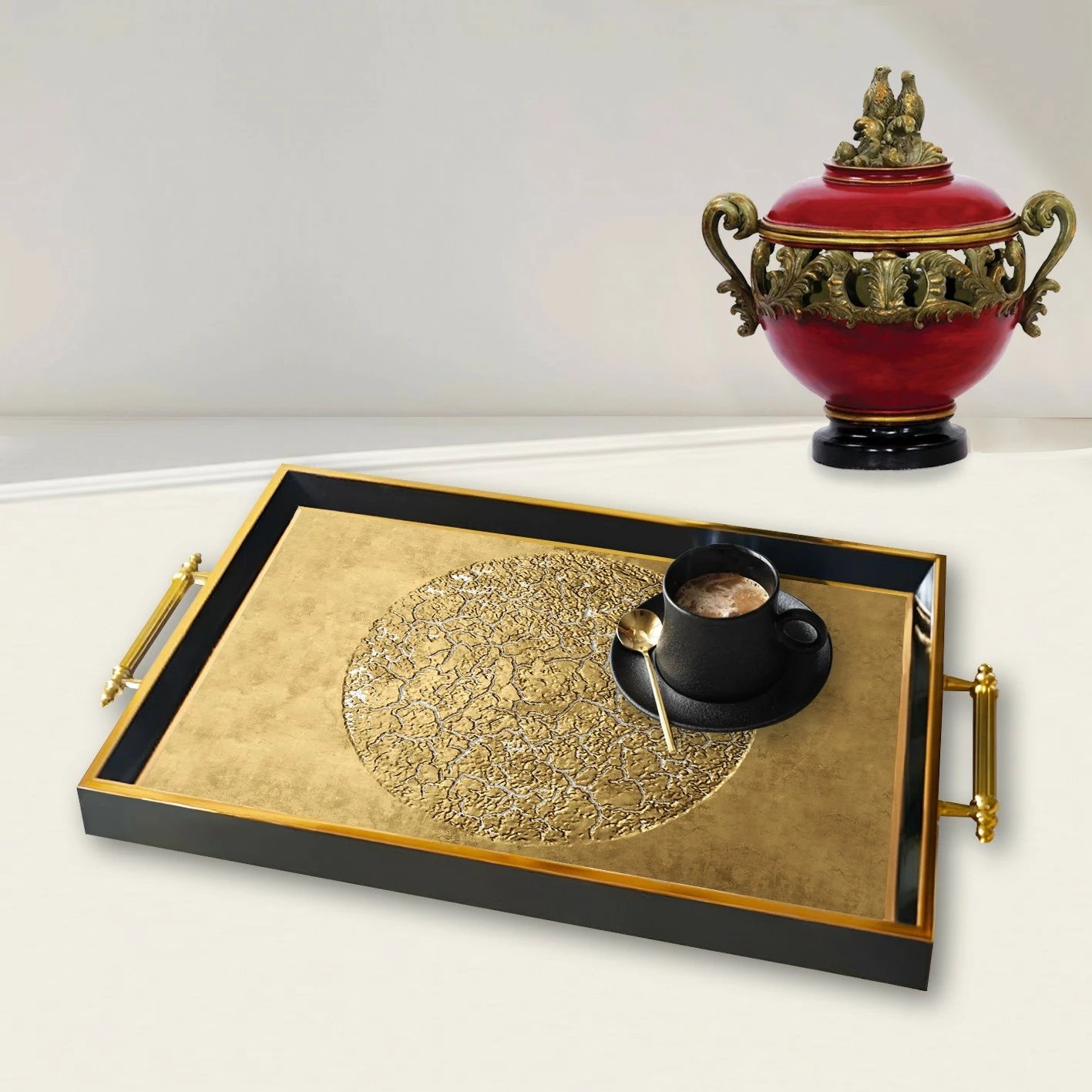 Tabaka dekorative prej qelqi, shumëngjyrëshe, Aberto Design, TPA9842