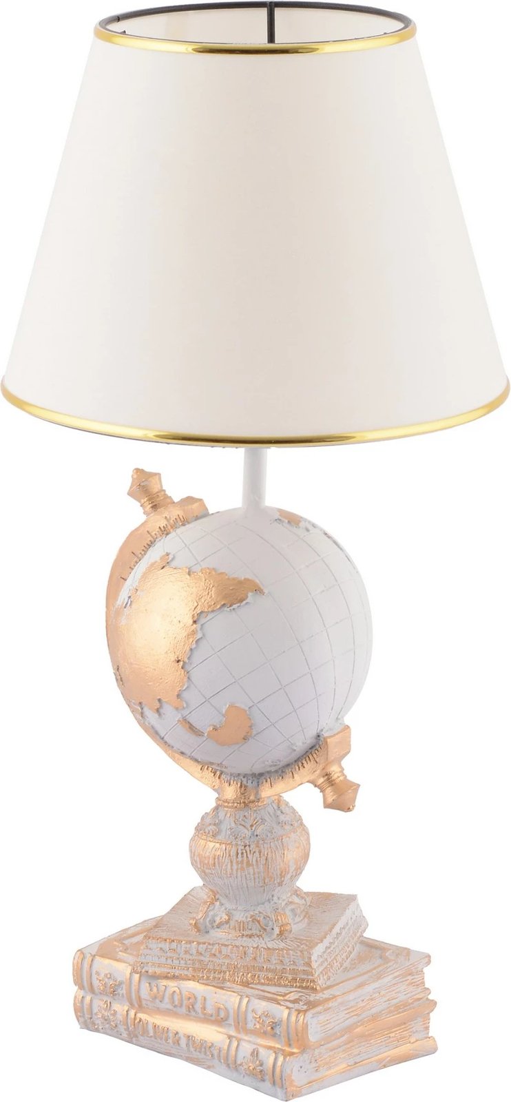 Llambë tavoline Opviq, World, e bardhë dhe ari