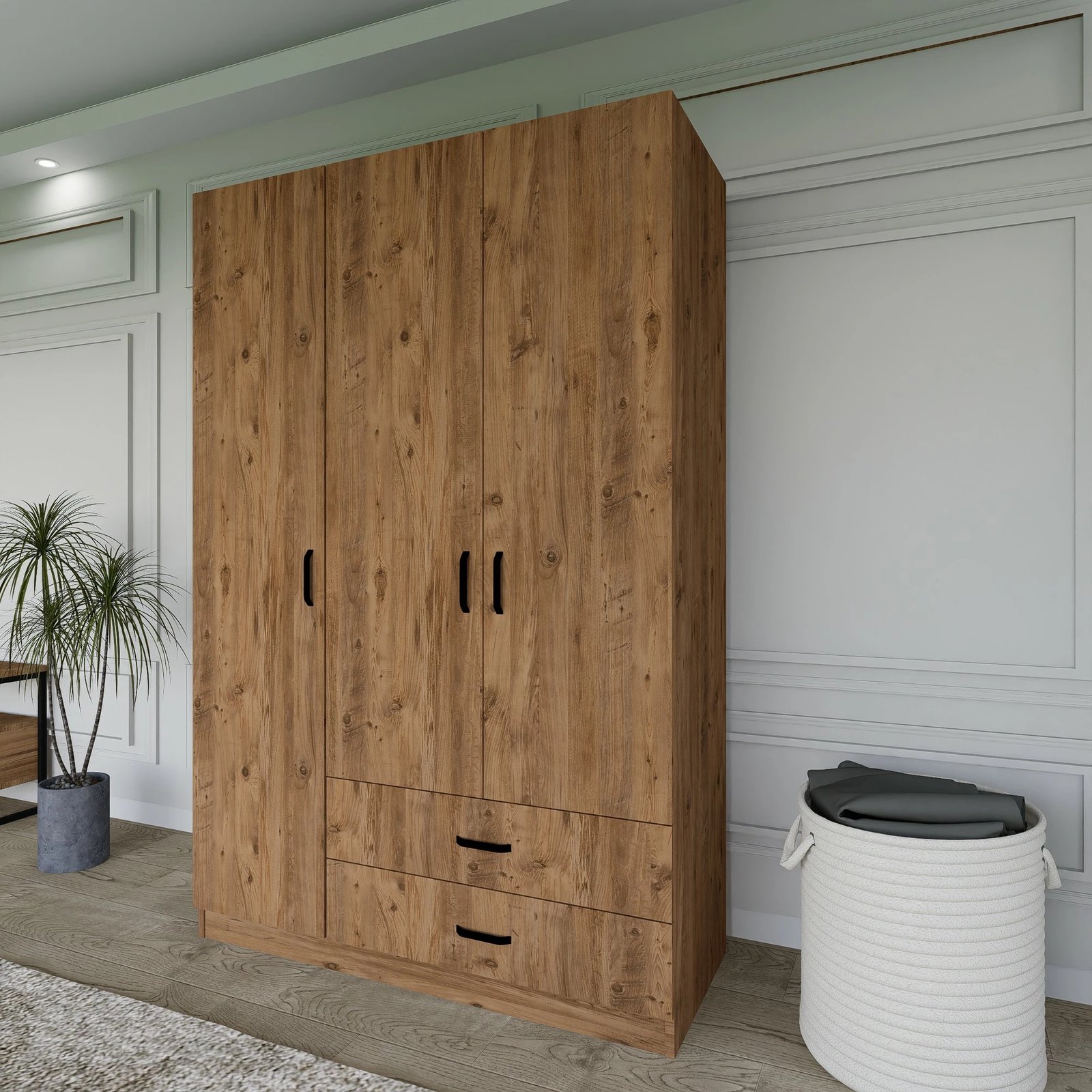 Dollap Hanah Home, Yaman 1600-027, ngjyrë arre, 120x181x45cm