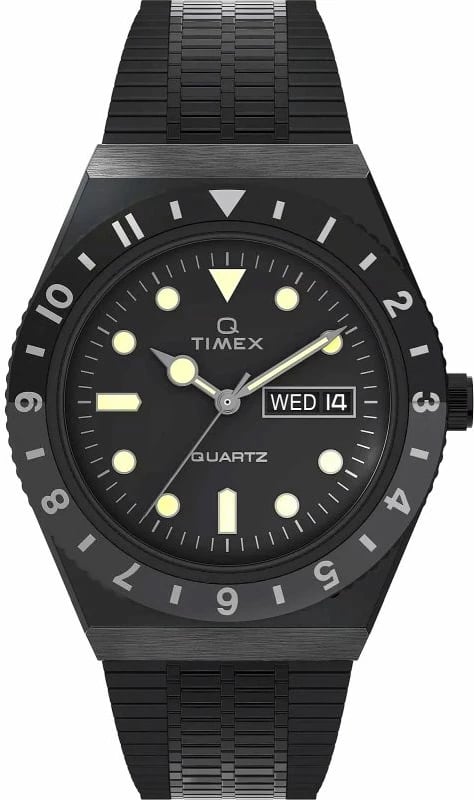 Orë dore për meshkuj Timex, e zezë