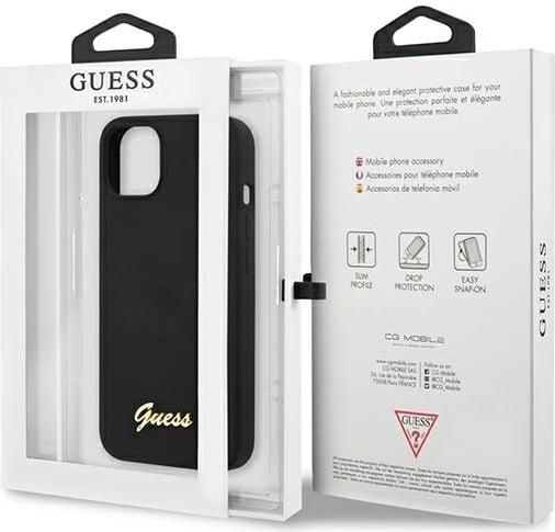Mbështjellës Guess GUHMP13MLSLMGBK për iPhone 13 6.1", silikon, MagSafe, zi