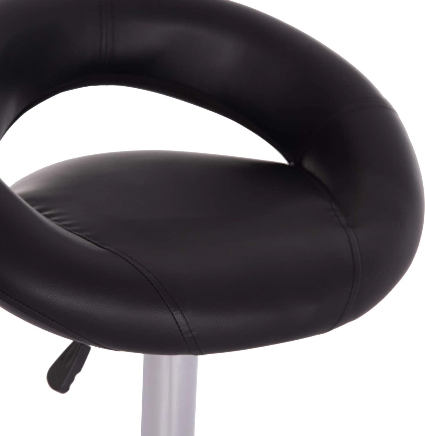 Karrige për bar REA, rrotulluese, lëkurë PU e zezë, me sustë, 54x47x96cm, set prej 2 copësh