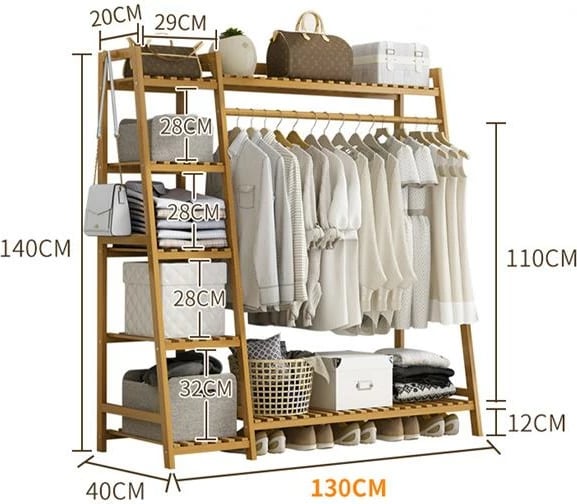 Raft organizues druri Nextdeco, 1 shufër, 7 rafte, H140x40x130cm