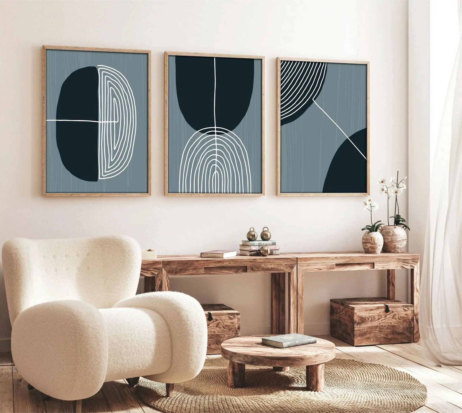 Pikturë dekorative me kornizë MDF (3 copë), Wallity, Huhu214, 20x30cm