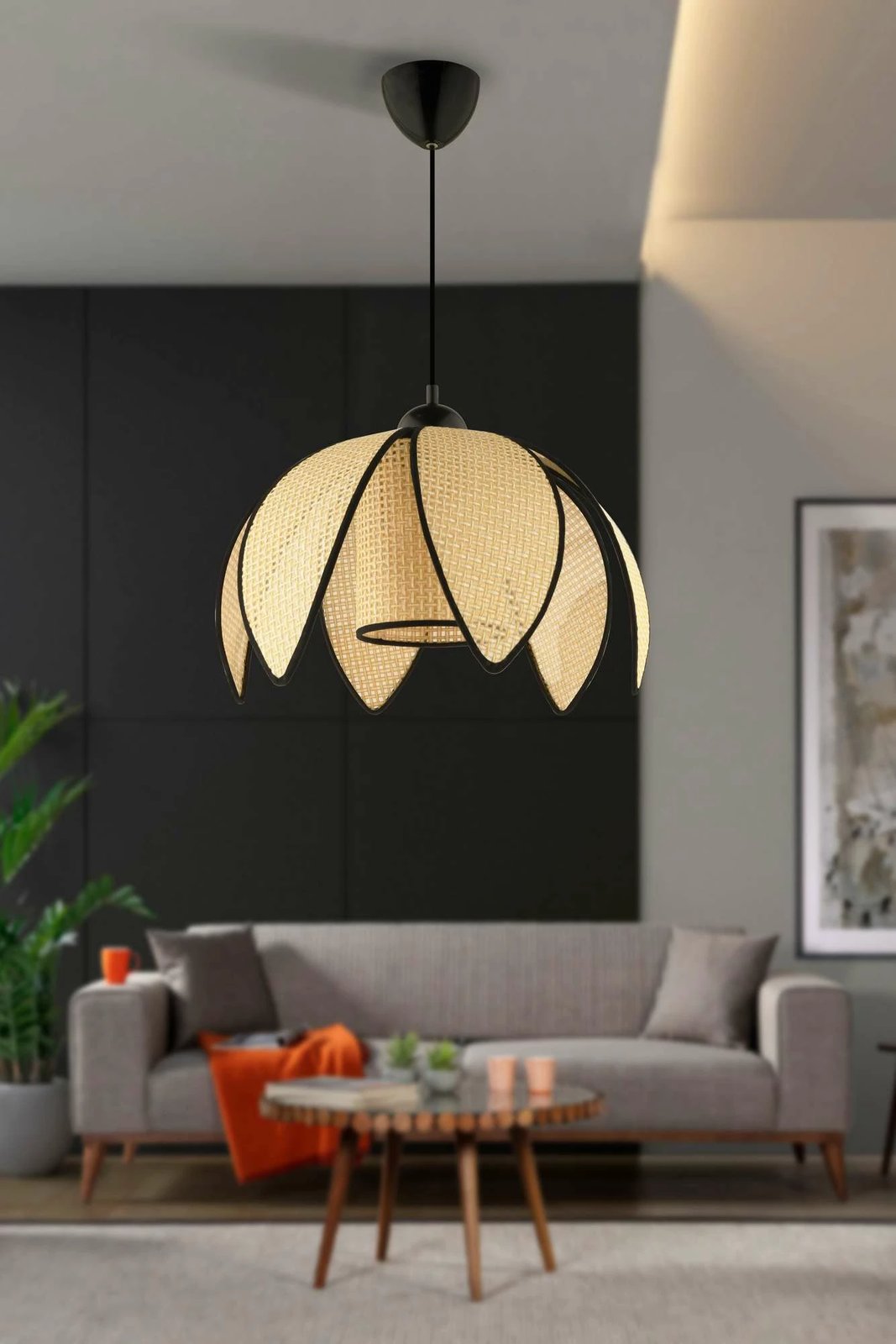 Llambë tavani Opviq, krem e zezë, 64896