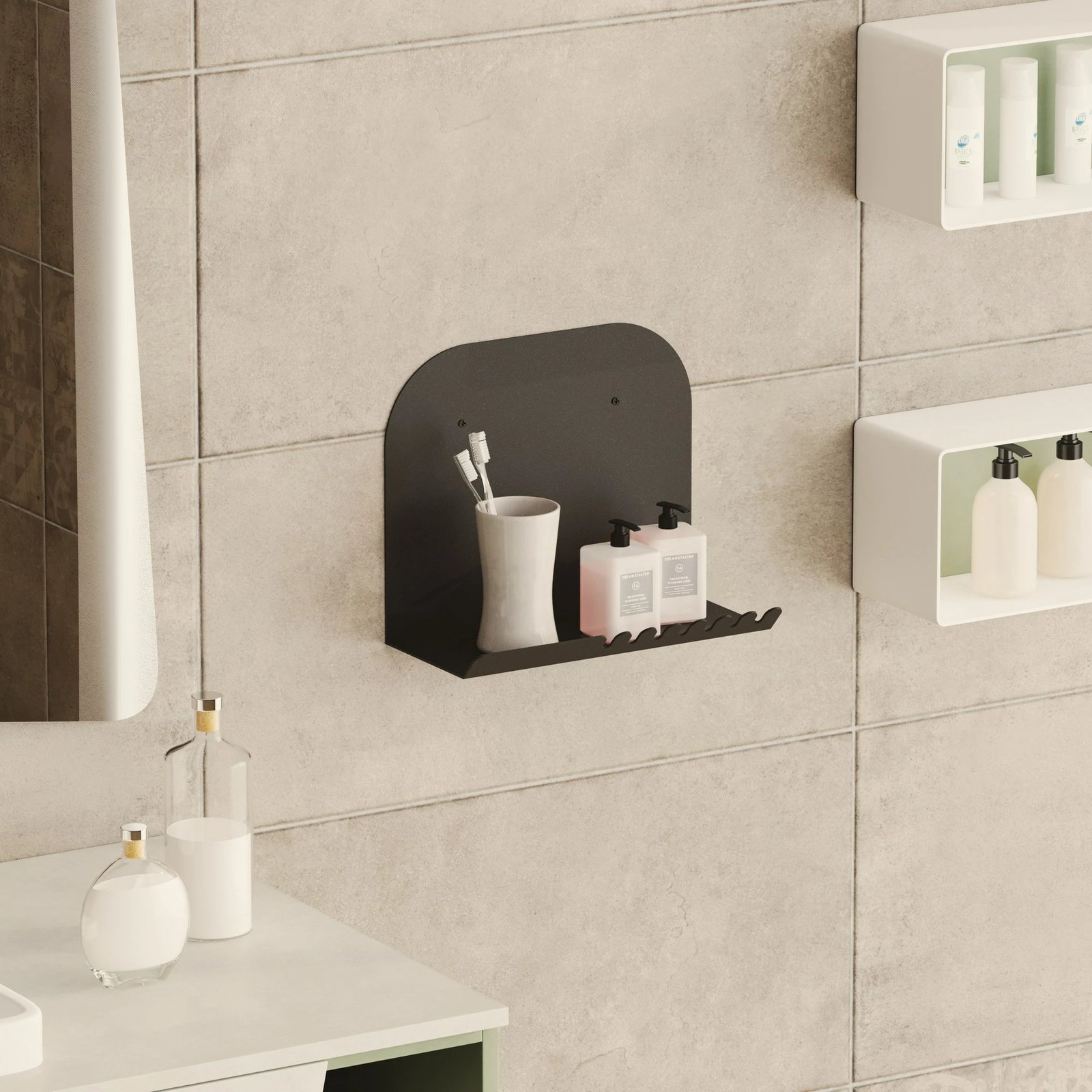 Raft muri Hanah Home, xhep i shkurtër, ngjyrë e zezë