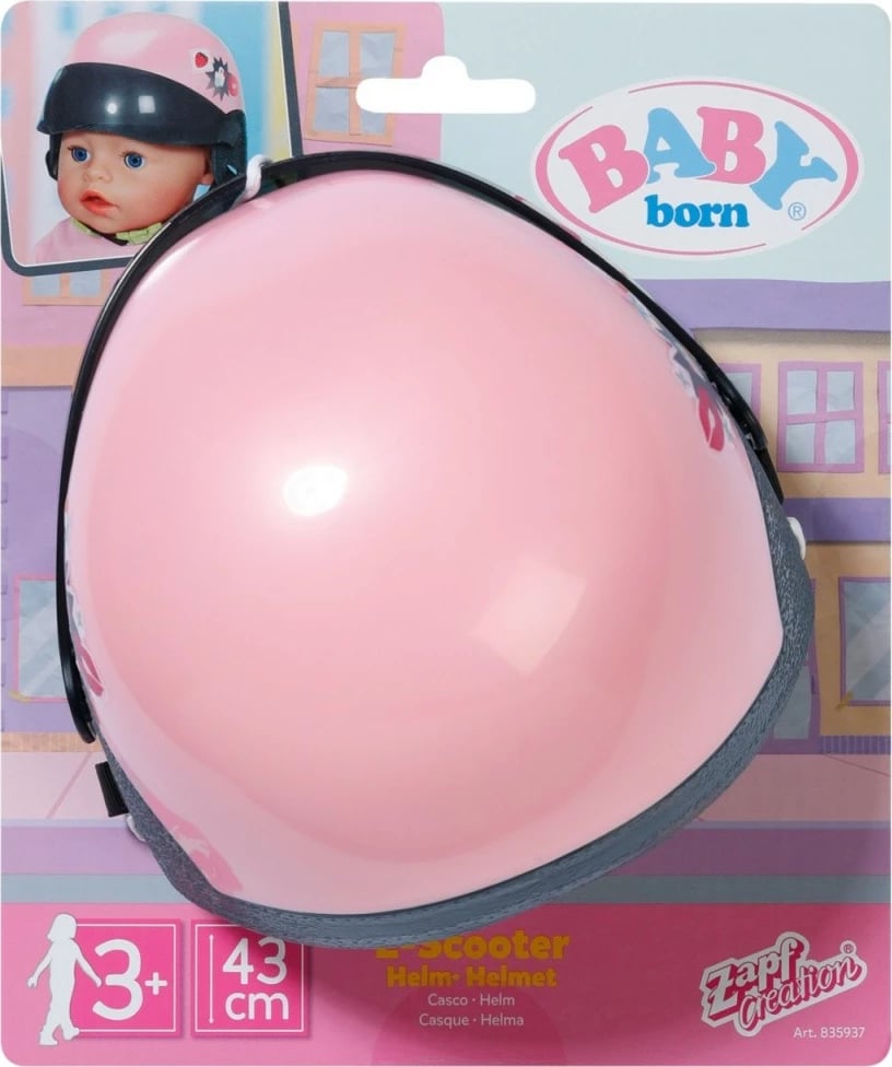 Helmetë për kukull Baby Born E-Scooter 43 cm, 835937-116724, rozë/zezë