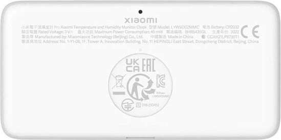 Orë dixhitale Xiaomi Mi Temperature and Humidity Monitor Clock Pro, me sensor temperature dhe lagështie, E-ink, Bardhë