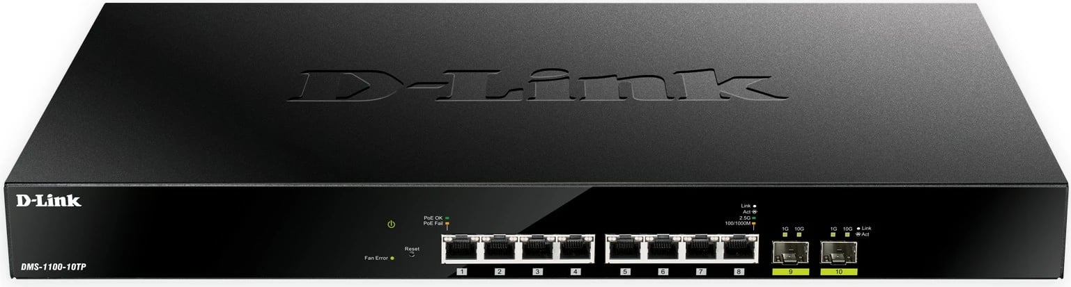 Switch D-Link DMS-1100-10TP, 10 porta, PoE+, Managed, Multi-Gigabit, zi