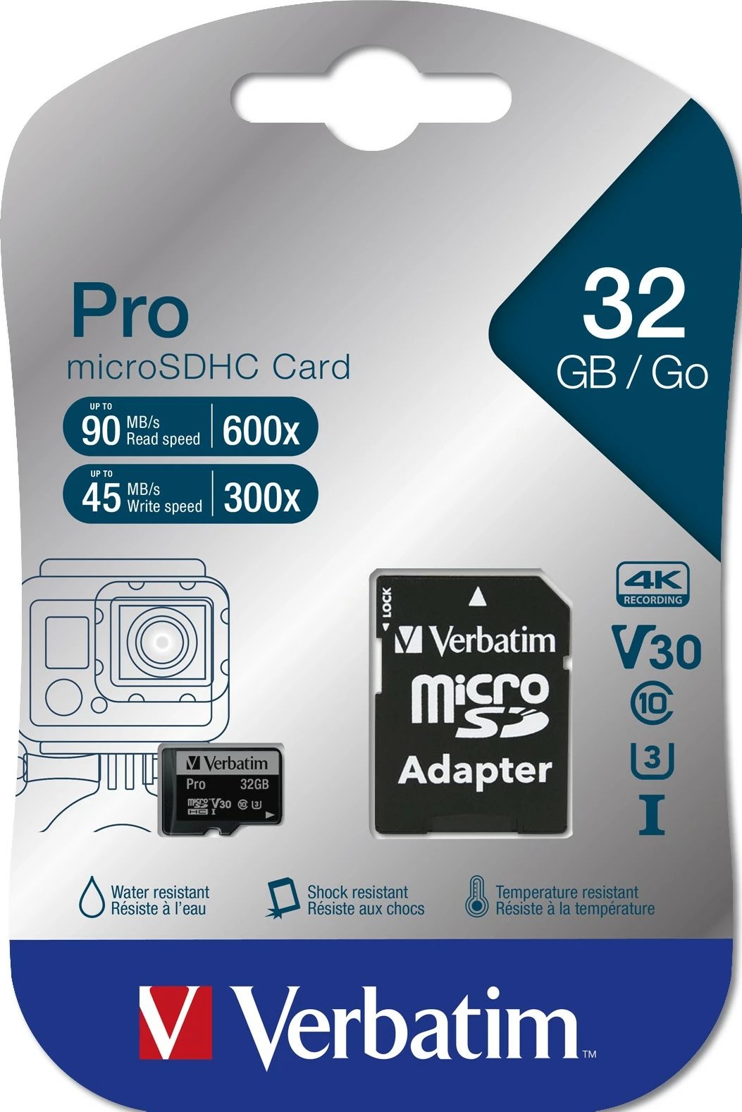 Kartelë microSDHC Verbatim Pro 32 GB, Class 10, UHS, e zezë