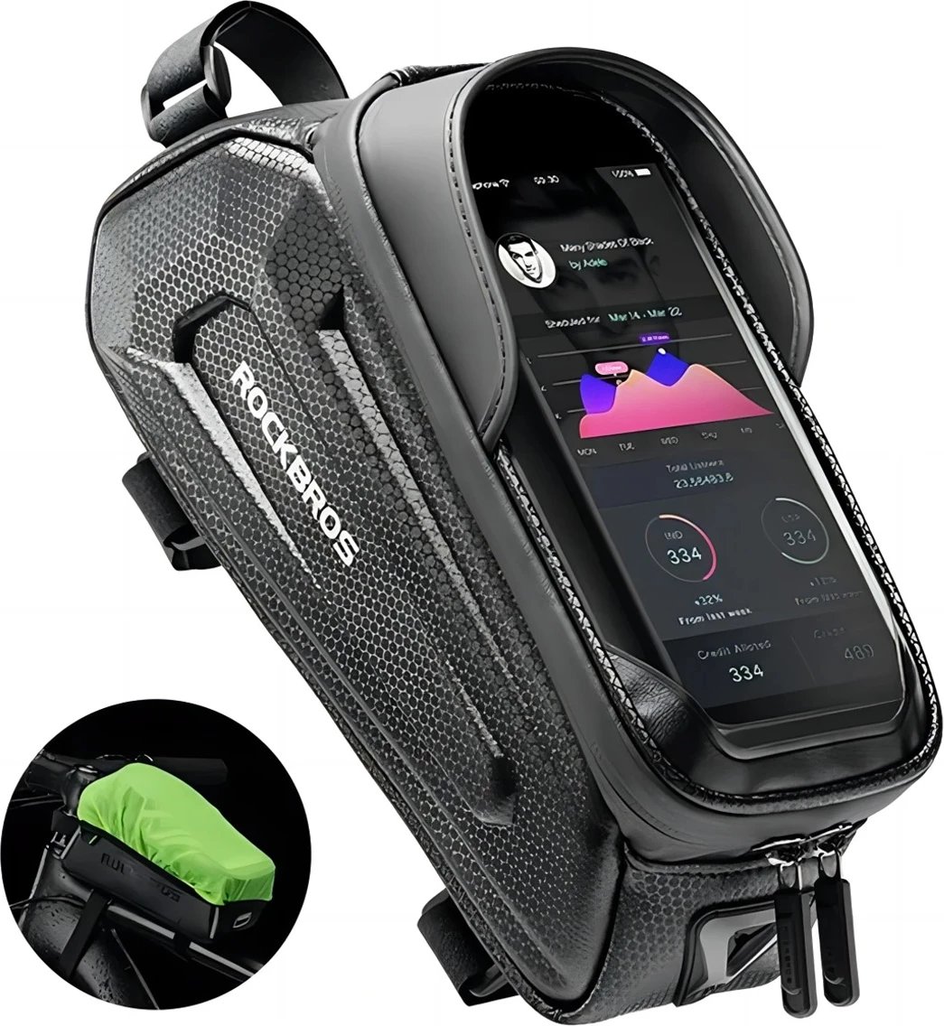 Çantë kornize për biçikletë Rockbros B68 me xhep për telefon, 1.7L, e zezë