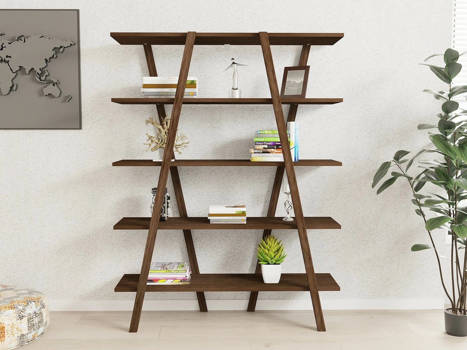 Raft librash, ngjyrë arre, Skye Decor, 115x144x29.5cm