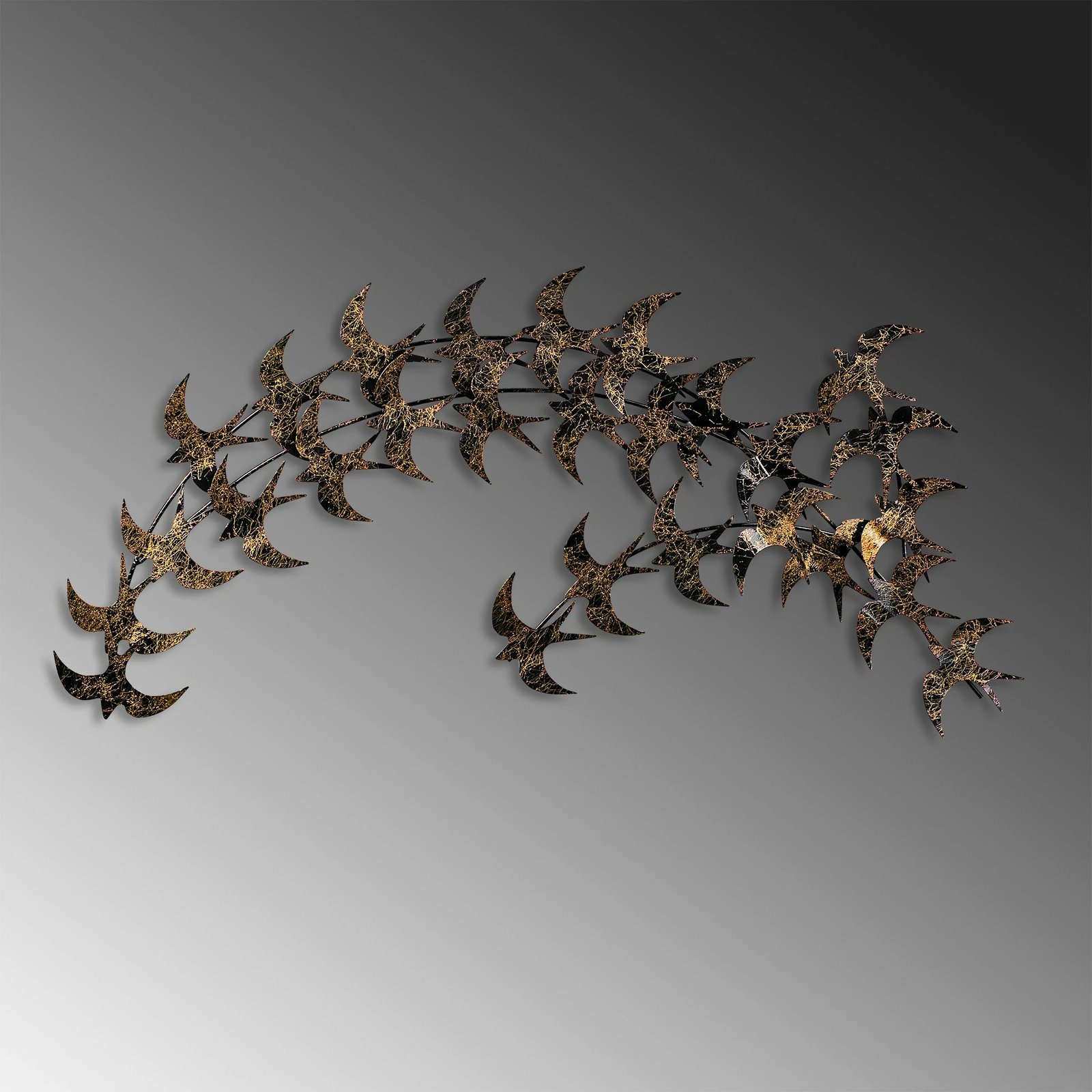 Aksesor dekorativ metalik për mur Wallity, Kirlangic, ngjyrë ari