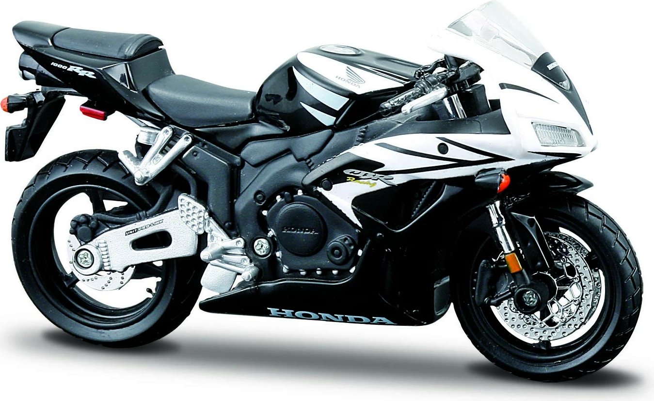 Model motor Maisto Honda CBR1000RR 1:18, zi-bardhë me qëndrim