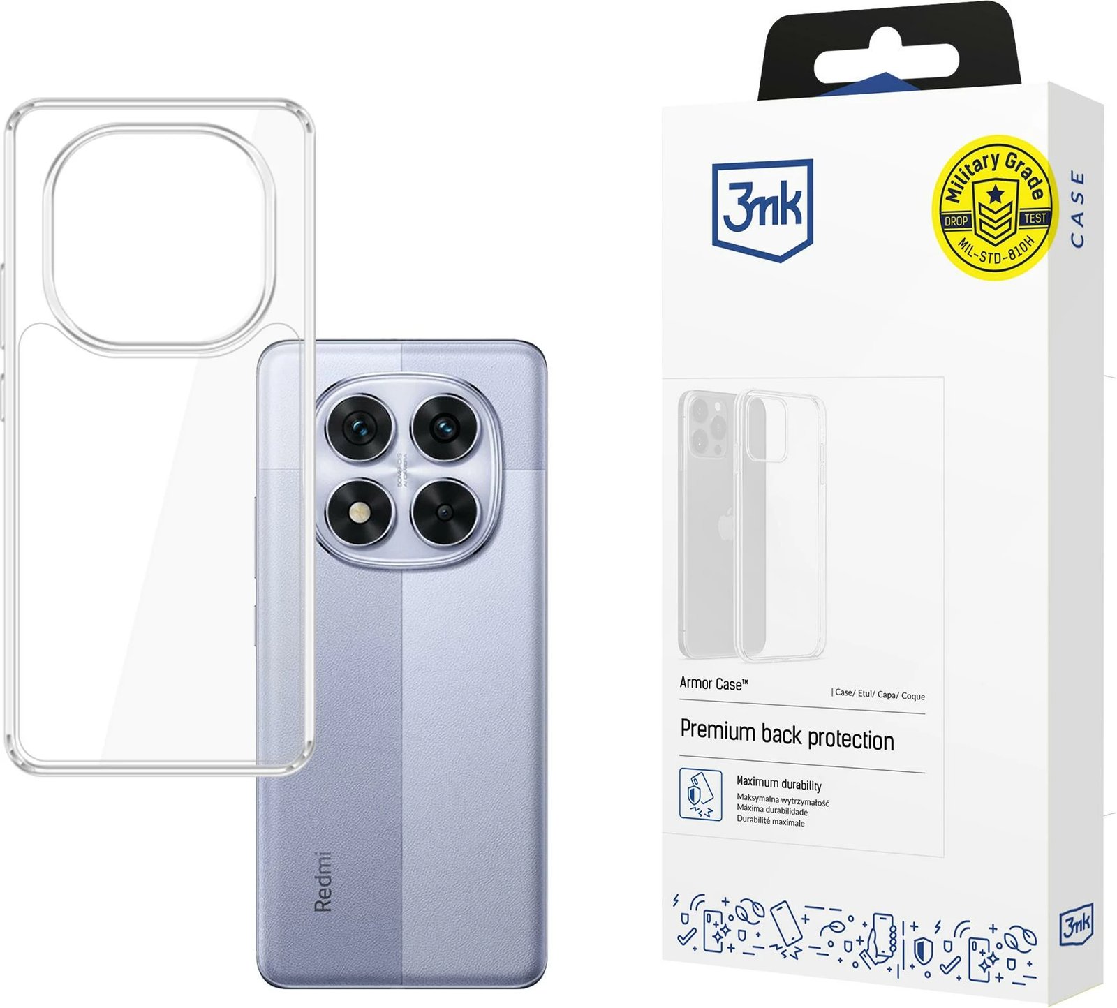Mbështjellës 3mk Armor Case për Xiaomi Redmi Note 14 Pro / 14 Pro+ 5G, transparent