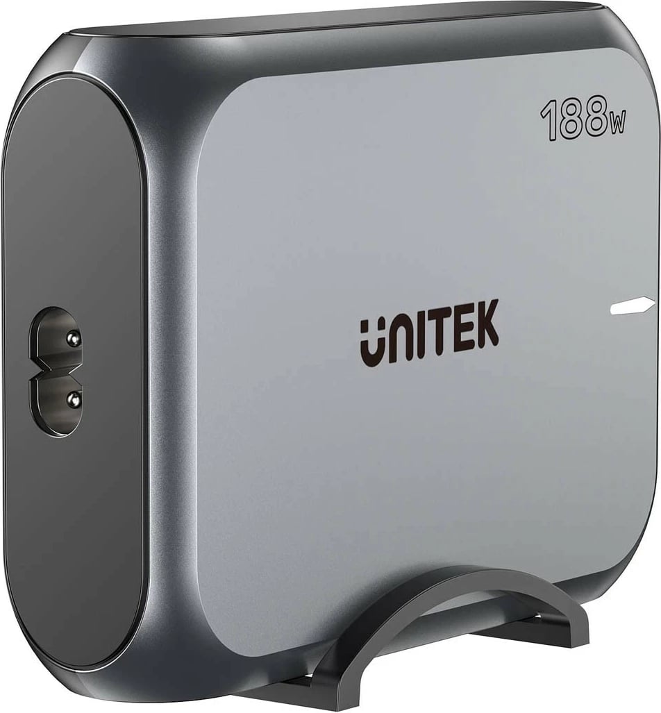 Karikues rrjeti Unitek GAN 188W, 2xUSB-A, 3xUSB-C, gri