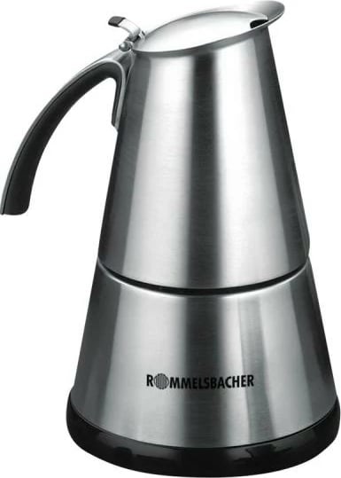 makinë espresso automatike Rommelsbacher ElPresso mini EKO 364/E, kompakte 150 x 150 x 230 mm, trup çelik inox, argjend/zezë