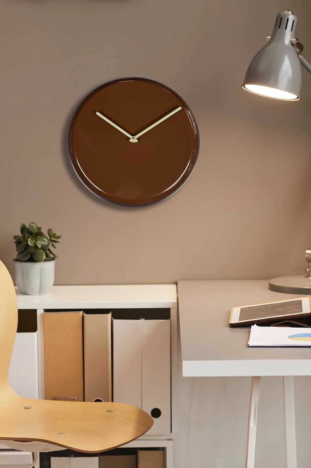 Orë muri dekorative metalike Wallity, ngjyrë kafe, 30cm