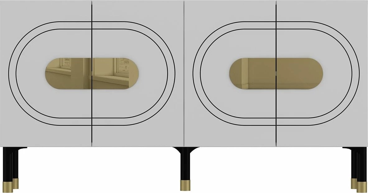 Konsol Skye Decor, Demet, e bardhë, e artë