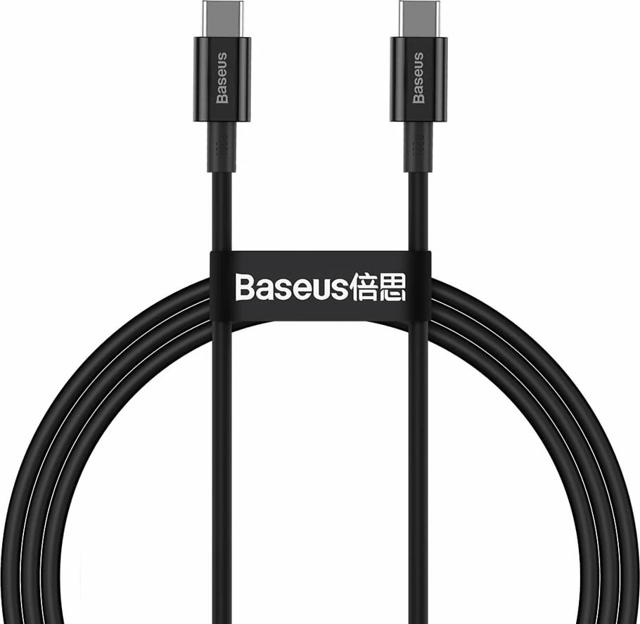 Kabllo USB-C në USB-C Baseus CATYS-B01, 1m, 100W, 5A, e zezë