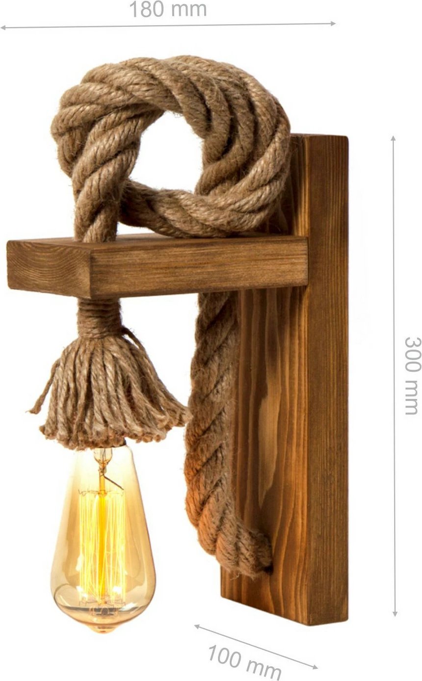 Llambë muri Opviq, KN14, dru bredhi, ngjyrë kafe dhe ari, 18x30x10cm Llambë muri Opviq, KN14, dru bredhi, ngjyrë kafe dhe ari, 18x30x10cm