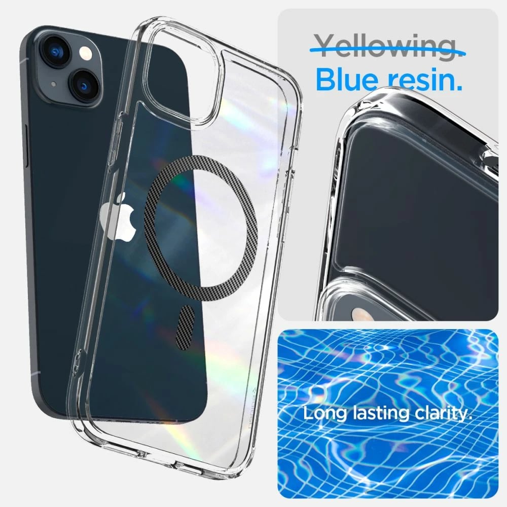 Mbështjellës Spigen Ultra Hybrid Mag për iPhone 14 Plus, MagSafe, Transparent Gri