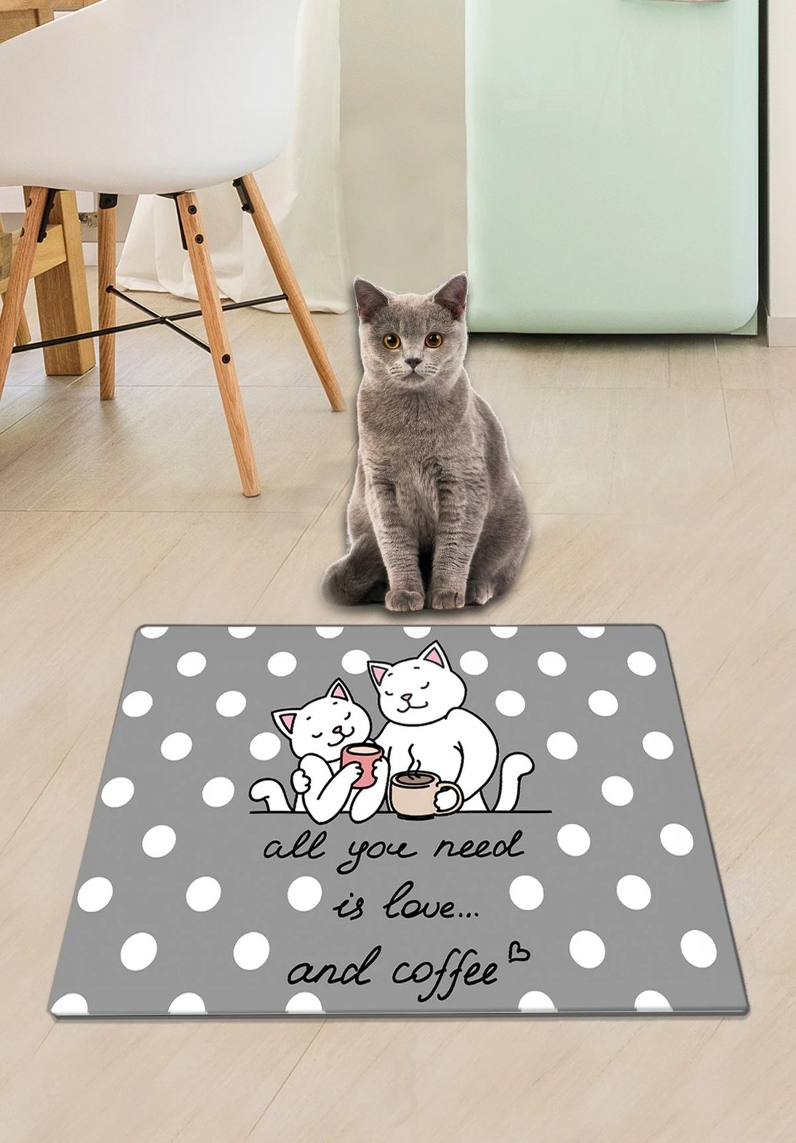 Tapet për rërë maceje, Paws & Whiskers, Poina, shumëngjyrësh, 40x60cm