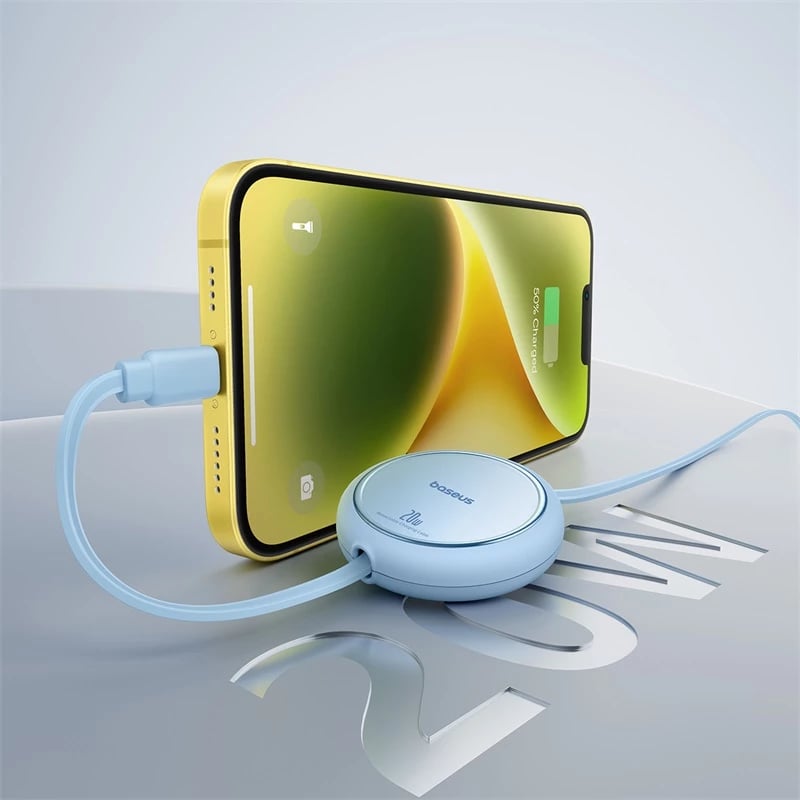 Kabllo karikimi Baseus Free2Pull, USB-C në Lightning, 1m, 20W, kaltër