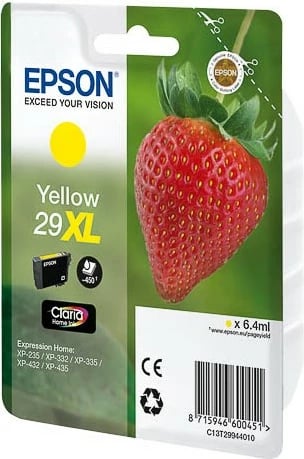 Toner Epson Strawberry 29XL, High (XL) Yield, Verdhë, 6.4 ml