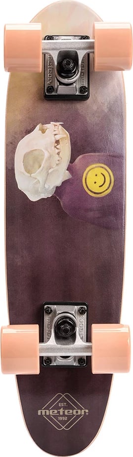Skateboard Meteor unisex, ngjyrë e zezë dhe krem