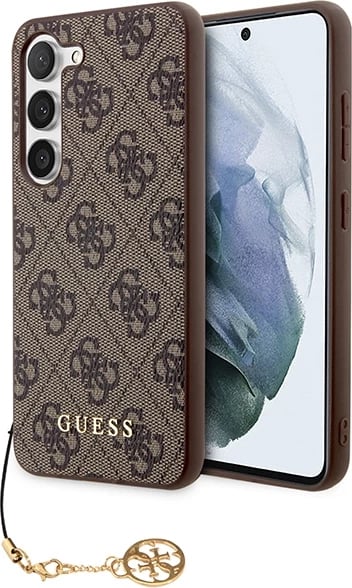 Mbështjellës Guess GUHCS23SGF4GBR 4G Charms për Samsung Galaxy S23, kafe