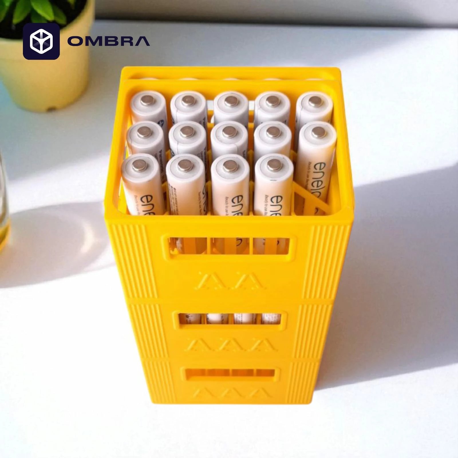 Stackable Battery Crates AA, e verdhë