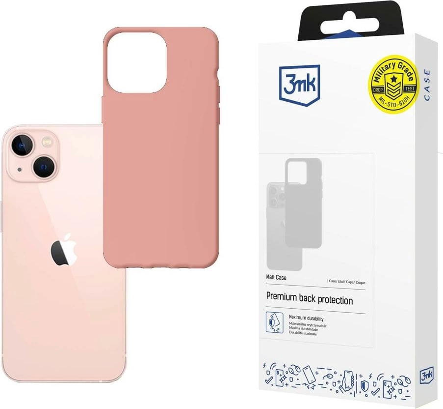Mbështjellës 3mk Matt Case për iPhone 14, Rozë