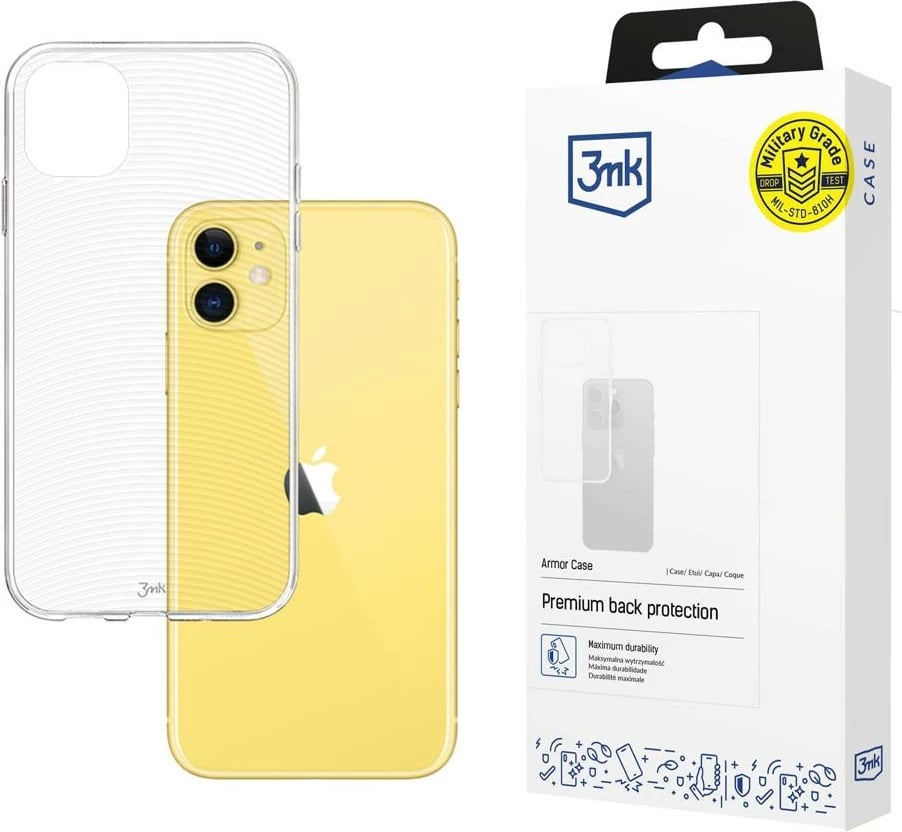 Mbështjellës 3mk Armor Case për iPhone 11, Transparent