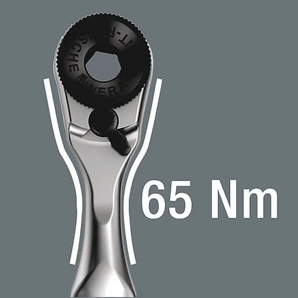 Set çelësa Wera Zyklop Mini 2, 1 copë, krom, i zi, dorezë me ratchet
