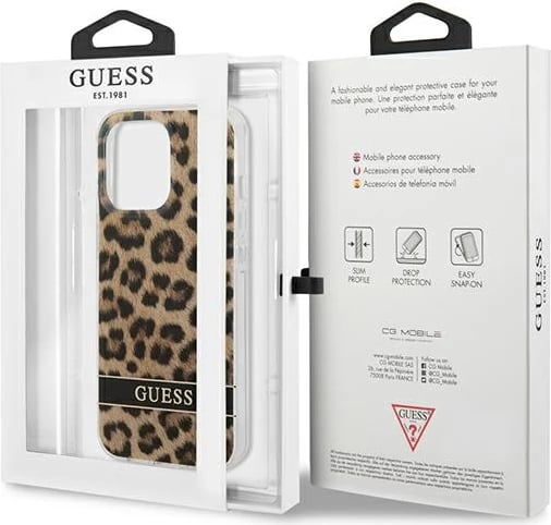 Mbështjellës Guess GUHCP13LHSLEOW për iPhone 13/13 Pro 6.1", hardcase, Leopard, kafe Mbështjellës Guess GUHCP13LHSLEOW për iPhone 13/13 Pro 6.1", hardcase, Leopard, kafe