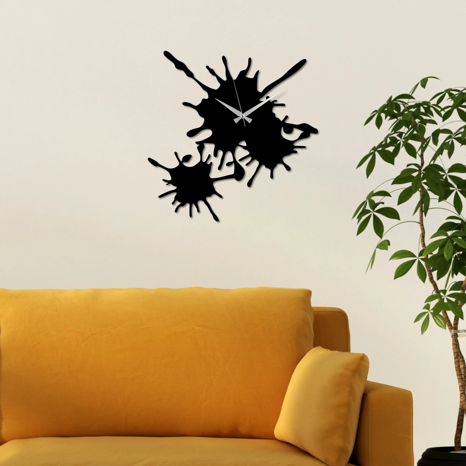 Orë muri dekorative prej metali, Wallity, ngjyrë e zezë, 49x49cm