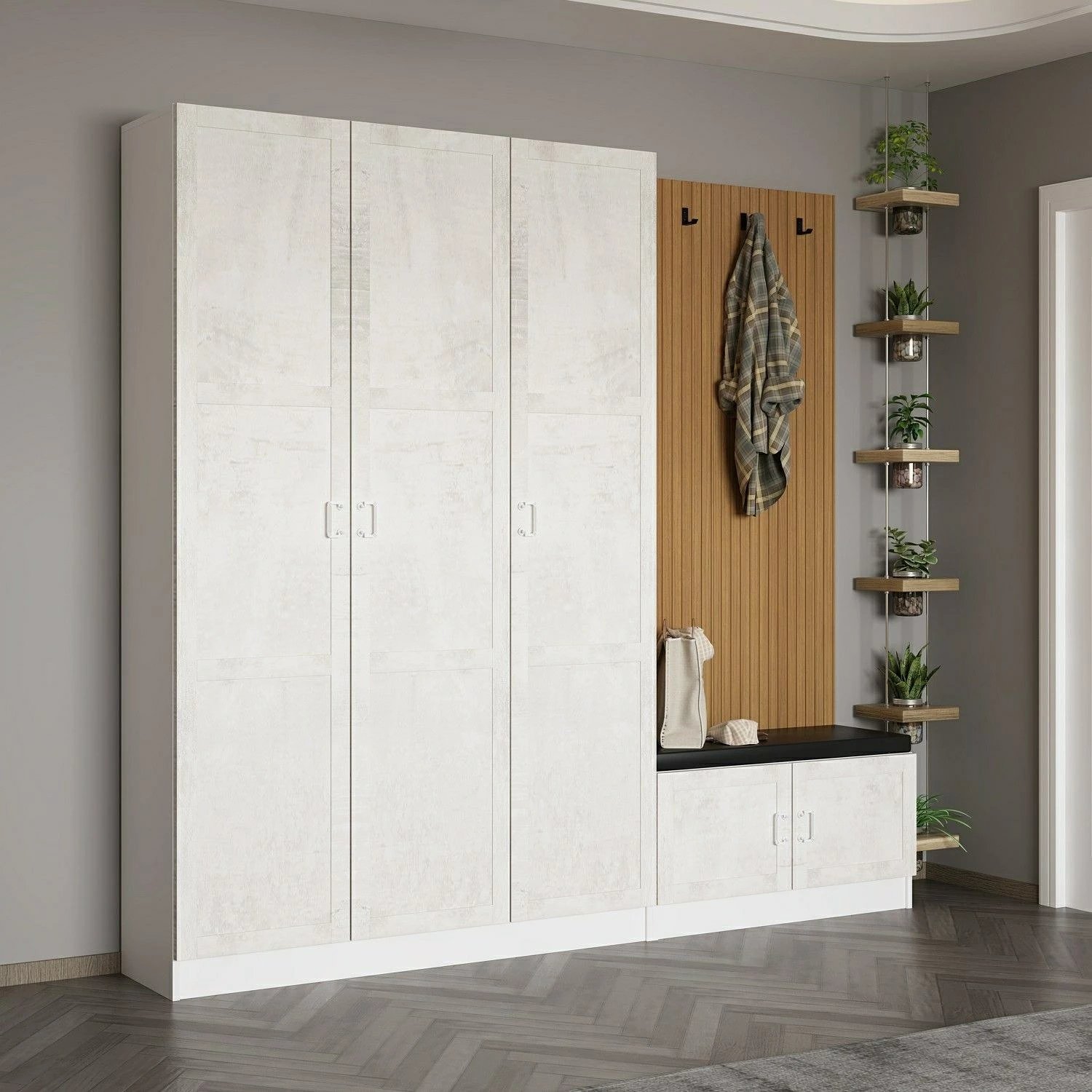 Stendë korridori Skye Decor, Noah, e bardhë, 225x210x35cm