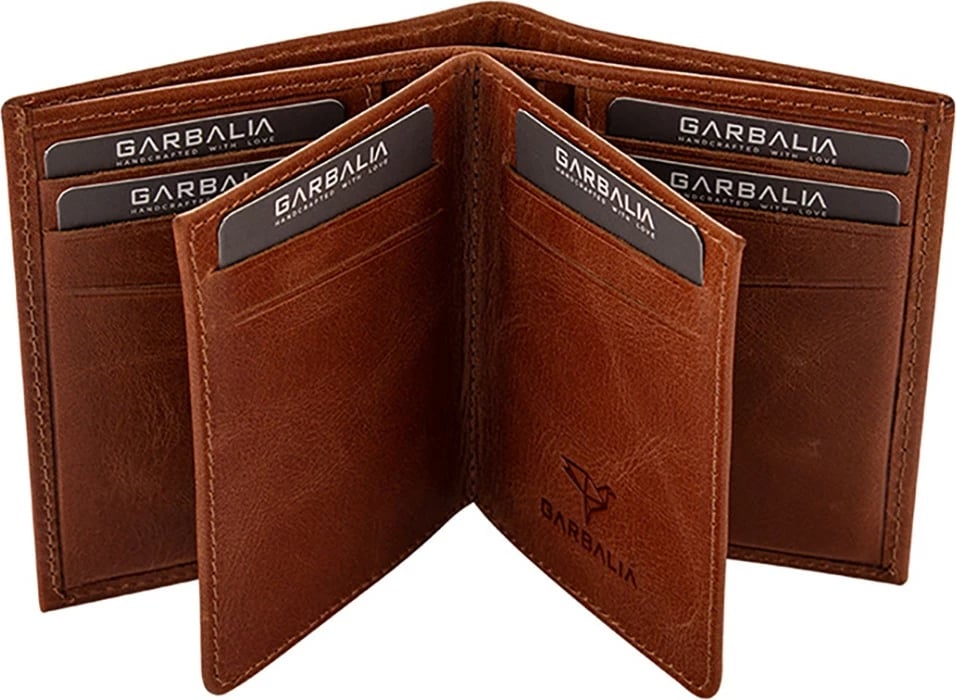 Portofol për burra, lëkurë natyrale, ngjyrë tan, Zoozie Bags, Gomez