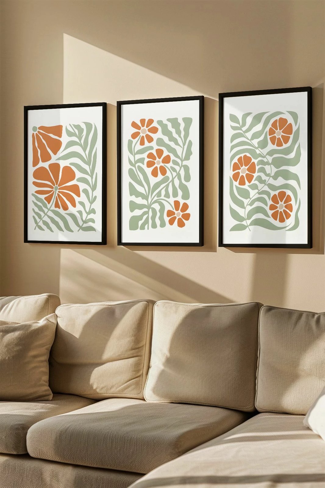 Pikturë dekorative me kornizë (3 copë), Wallity, Artvmodel9-Sıyah